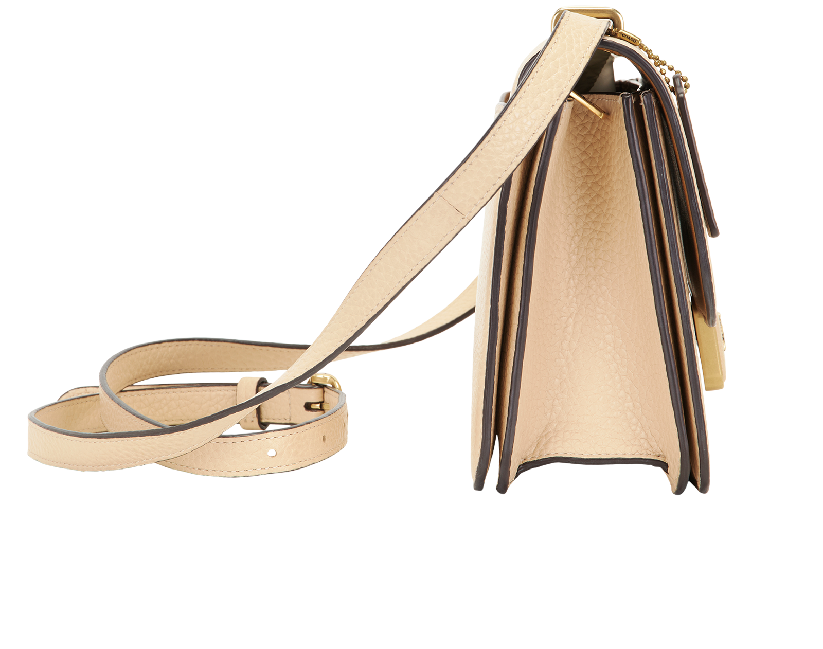 Alie Shoulder Bag, &pound;210, Handbags, Beige, Leather, Side view